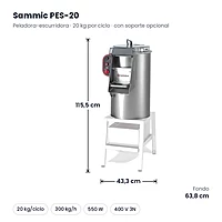 Peladora-escurridora Sammic PES-20 20 kg 400 V – medidas