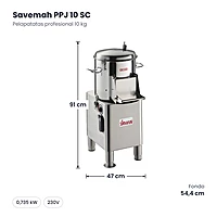 Pelapatatas profesional 10 kg Savemah PPJ 10 SC – medidas