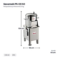 Pelapatatas profesional 20 kg Savemah PPJ 20 SC – medidas