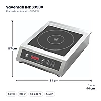 Medidas Savemah INDS3500: 34 x 44 x 11.7 cm