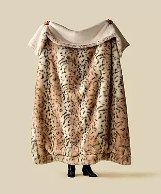WARO par Plaids Cocooning - Plaid fausse fourrureLéopard des neiges beige