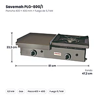 Medidas Savemah PLG-800/1: 81 x 47.2 x 23.3 cm