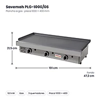 Medidas Savemah PLG-1000/06: 101 x 47.2 x 21.5 cm