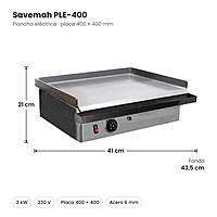 Medidas Savemah PLE-400: 41 x 43.5 x 21 cm
