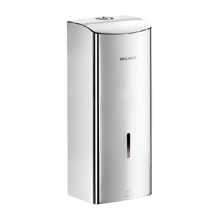 Delabie Pie sienas stiprināms elektroniskais šķidro ziepju dozators, 1 litrs Delabie Pie sienas stiprināms elektroniskais šķidro ziepju dozators, 1 litrs