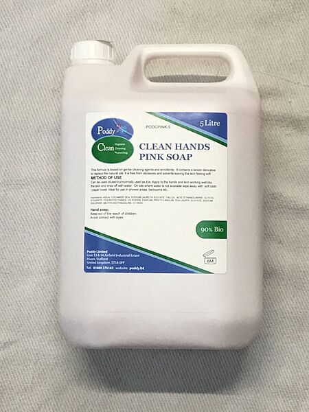 Poddy Clean - Clean Hands Pink Soap 5ltr