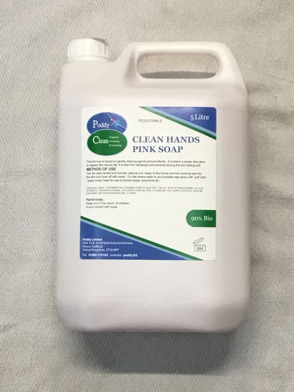 Poddy Clean - Clean Hands Pink Soap 5ltr