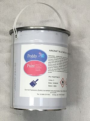 Poddy Paint Aircraft Blue Metal Top Coat
