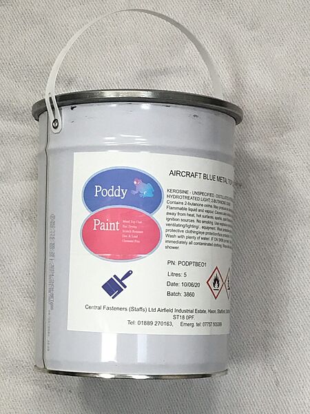Poddy Paint Aircraft Blue Metal Top Coat