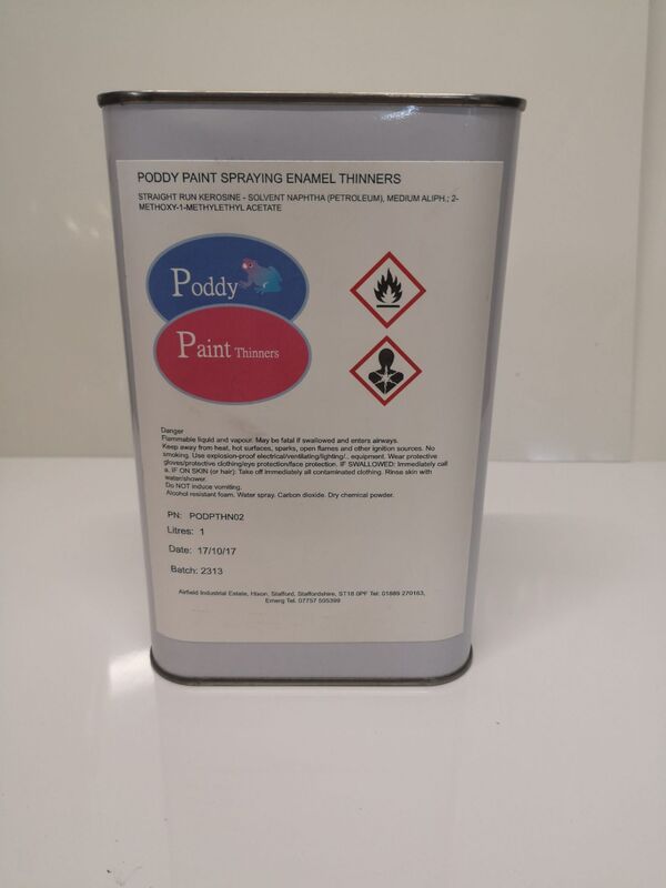 Poddy Paint Spraying Enamel Thinners 1ltr