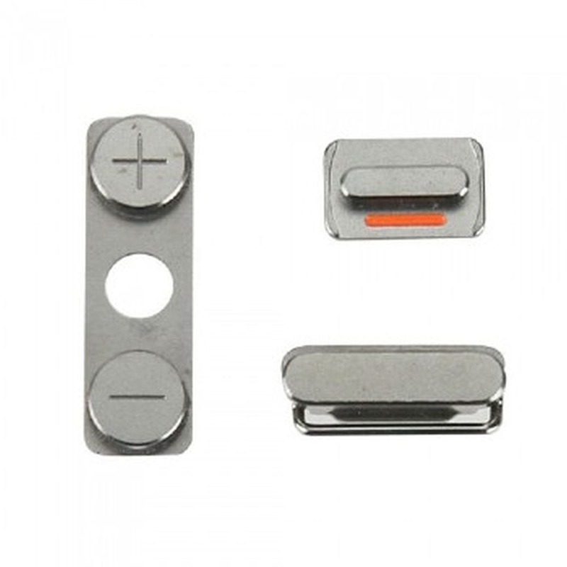 iPhone 5 Replacement Button Set - Power Button, Mute Switch And Volume Rocker - Silver