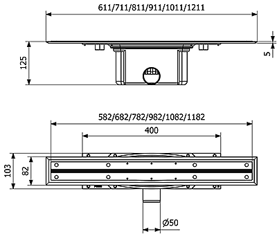 PURUS Line Premium ar izteku Ø50 uz sāniem, flīzes ieliktnim PURUS Line Premium ar izteku Ø50 uz sāniem, flīzes ieliktnim