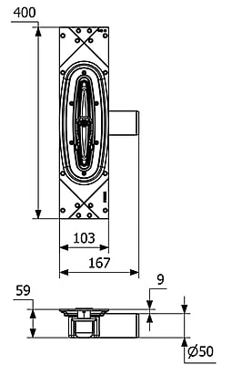 PURUS Line traps bez restes 1200 Ø50 zemā profila ar sānu izteku
