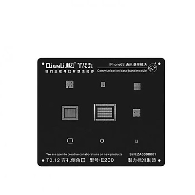 For Apple iPhone 6s - QianLi iBlack 2D Communication Base Band Module BGA Stencil Template - Black