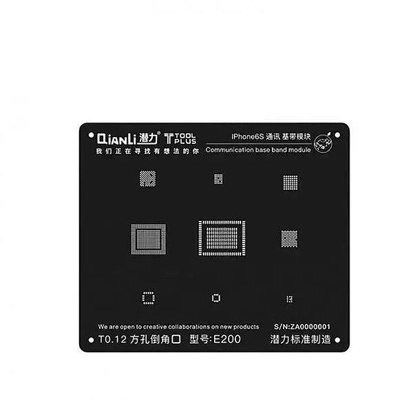 For Apple iPhone 6s - QianLi iBlack 2D Communication Base Band Module BGA Stencil Template - Black