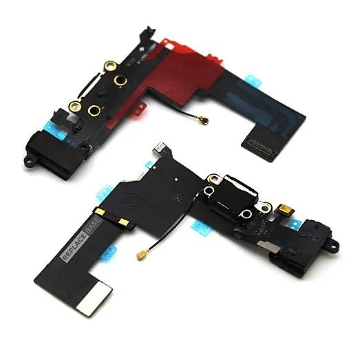 iPhone 5s Replacement Lightning Port Dock Assembly with Headphone Jack + Microphone - Black