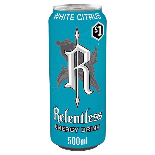 Relentless White Citrus Energy Drink 500ml PM £1 Can