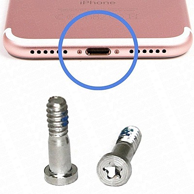iPhone 7 , 7 Plus Replacement bottom pentalobe star Torx screws - Silver