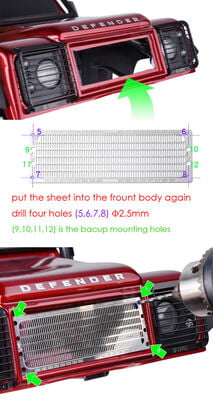 GRC GAX0081A TRX4 Defender Metal Air Intake Grille GRC GAX0081A TRX4 Defender Metal Air Intake Grille