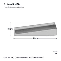Segundo carril rápido para botellas de mesa coctelera Eratos CR-100 – medidas