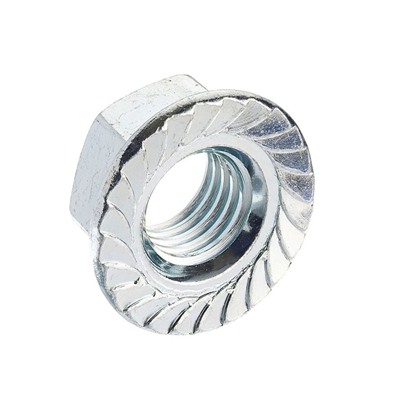 M5 Flanged Nut Serrated DIN 6923 Grade 8 BZP