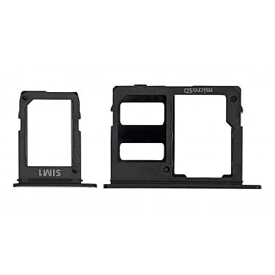 For Samsung Galaxy A6 Plus 2018 , A605 - Replacement SIM 2 & SD Card Tray Holder - Black