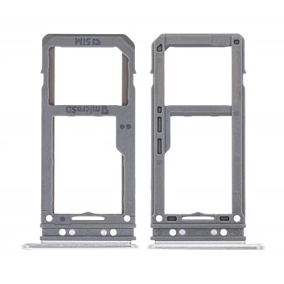 For Samsung Galaxy S8 - Replacement Dual SIM SD Card Tray Holder - Silver