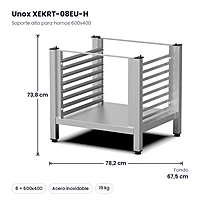 Soporte alto Unox para hornos 600x400 con 8 guías XEKRT-08EU-H – medidas