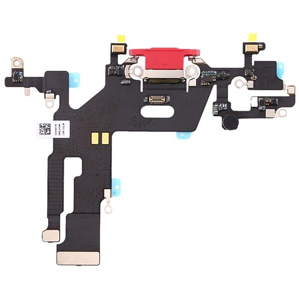 Genuine Apple iPhone 11 - Replacement Charging Port Flex Cable - Microphone - Thermal Sensor IC - Red - Original