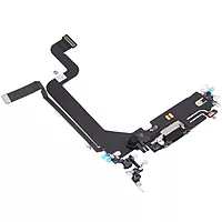 Genuine iPhone 14 Pro Max - Replacement Charging Port Flex Cable With Microphone - Original - Reclaimed - Black