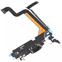 Genuine iPhone 14 Pro Max - Replacement Charging Port Flex Cable With Microphone - Original - Reclaimed - Black