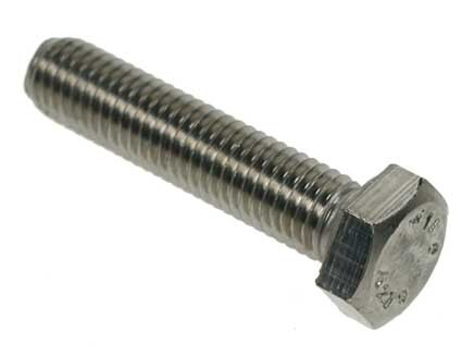 M5 X 20 Hex Set Screw DIN933 A2-304 S/Steel
