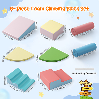 Големи меки модули за катерене, Блокове от пяна - 8 броя