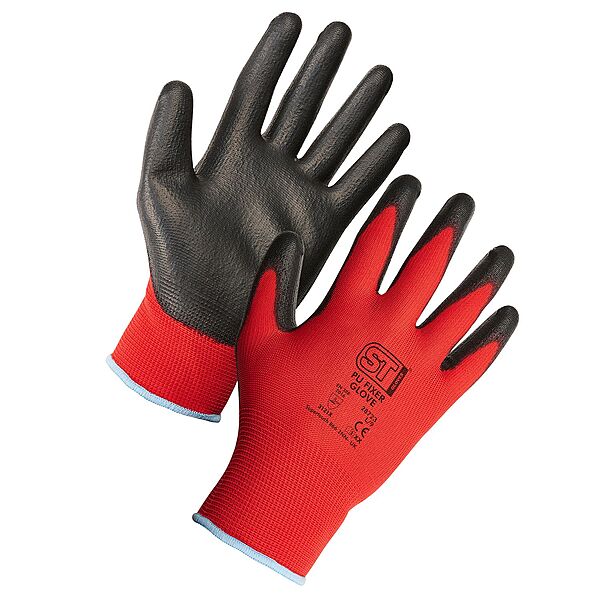 Supertouch Precision PU Gloves Black/Red