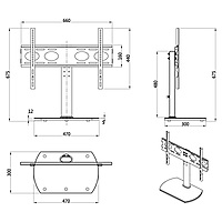 TTAP Fixxed Table Top TV Stand - VESA 600x400 - 35 kg