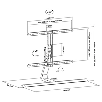 TTAP Full Motion Table Top TV Stand - VESA 600x400 - 40 kg