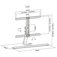 TTAP Full Motion Table Top TV Stand - VESA 600x400 - 40 kg