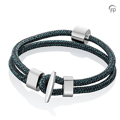 Tadblu Barrel bracelet Nautisch Koord Zwart-Petrol