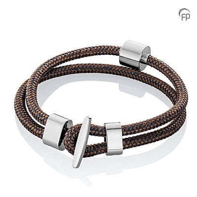 Tadblu Barrel bracelet Nautisch Koord Bruin-Navy