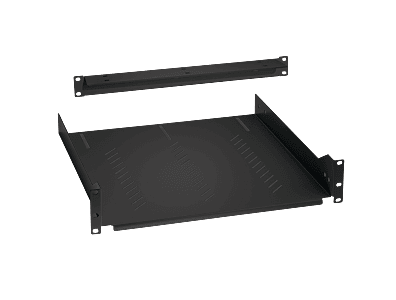 Tecnosteel 19" 2U Shelf 470mm - Mount on 4 Mounts - 2U - Black