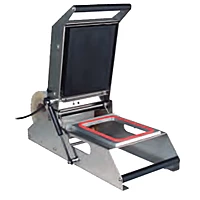 Termoselladora de barquetas Edenox TSB-150 abierta, con molde