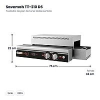 Tostador de pan de túnel doble sentido Savemah TT-210 DS – medidas