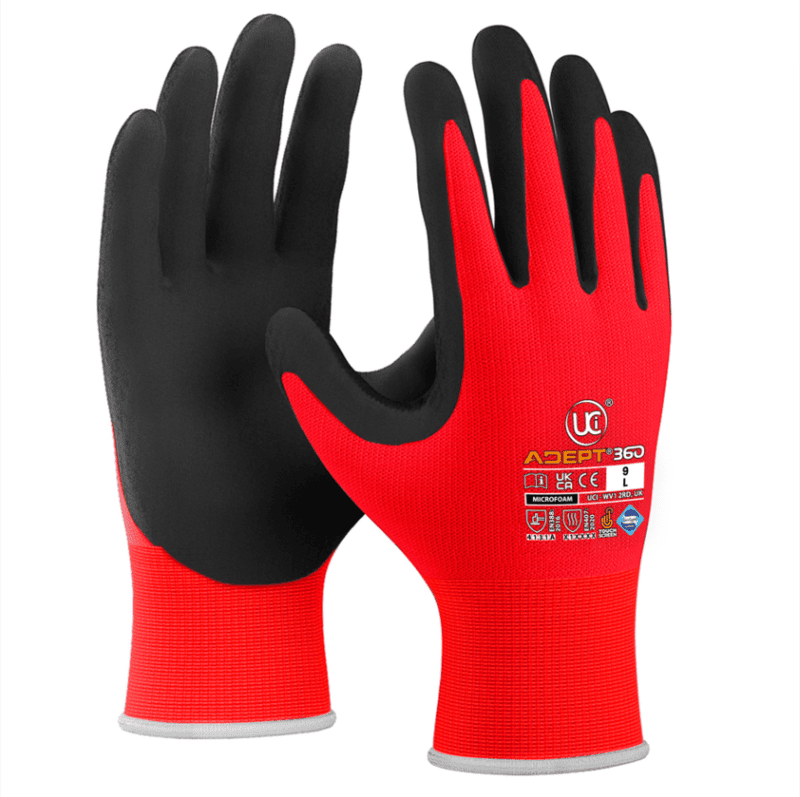 UCI Adept Red Gloves Size 08
