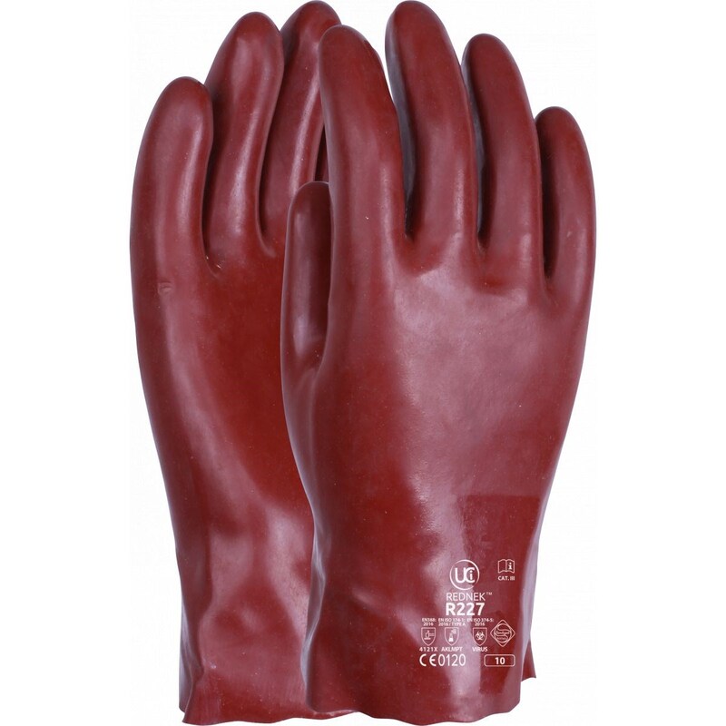 UCI Chemical Gauntlet Red PVC 11" (27CM)