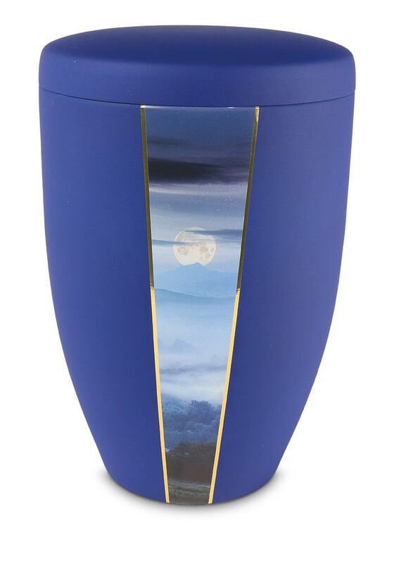 Blauwe urn ochtenddauw Blauwe urn ochtenddauw