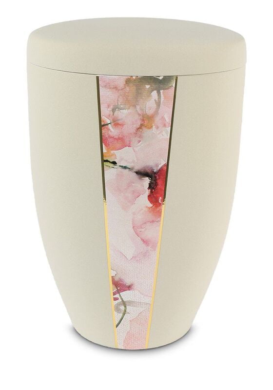 Licht beige urn van metaal