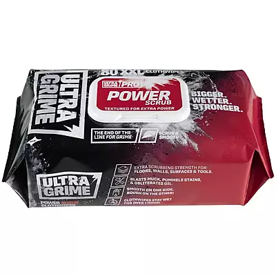 Ultragrime � Pro: Power Scrub (80 Wipes)