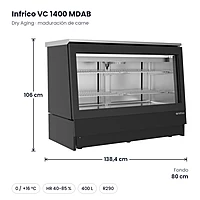 Vitrina de maduración de carne Dry Aging 400 L Infrico VC 1400 MDAB – medidas