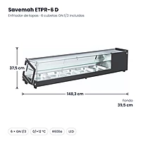 Medidas Savemah ETPR-6 D: 148.3 x 39.5 x 37.5 cm