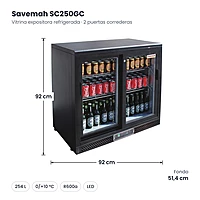 Medidas Savemah SC250GC: 92 x 51.4 x 92 cm